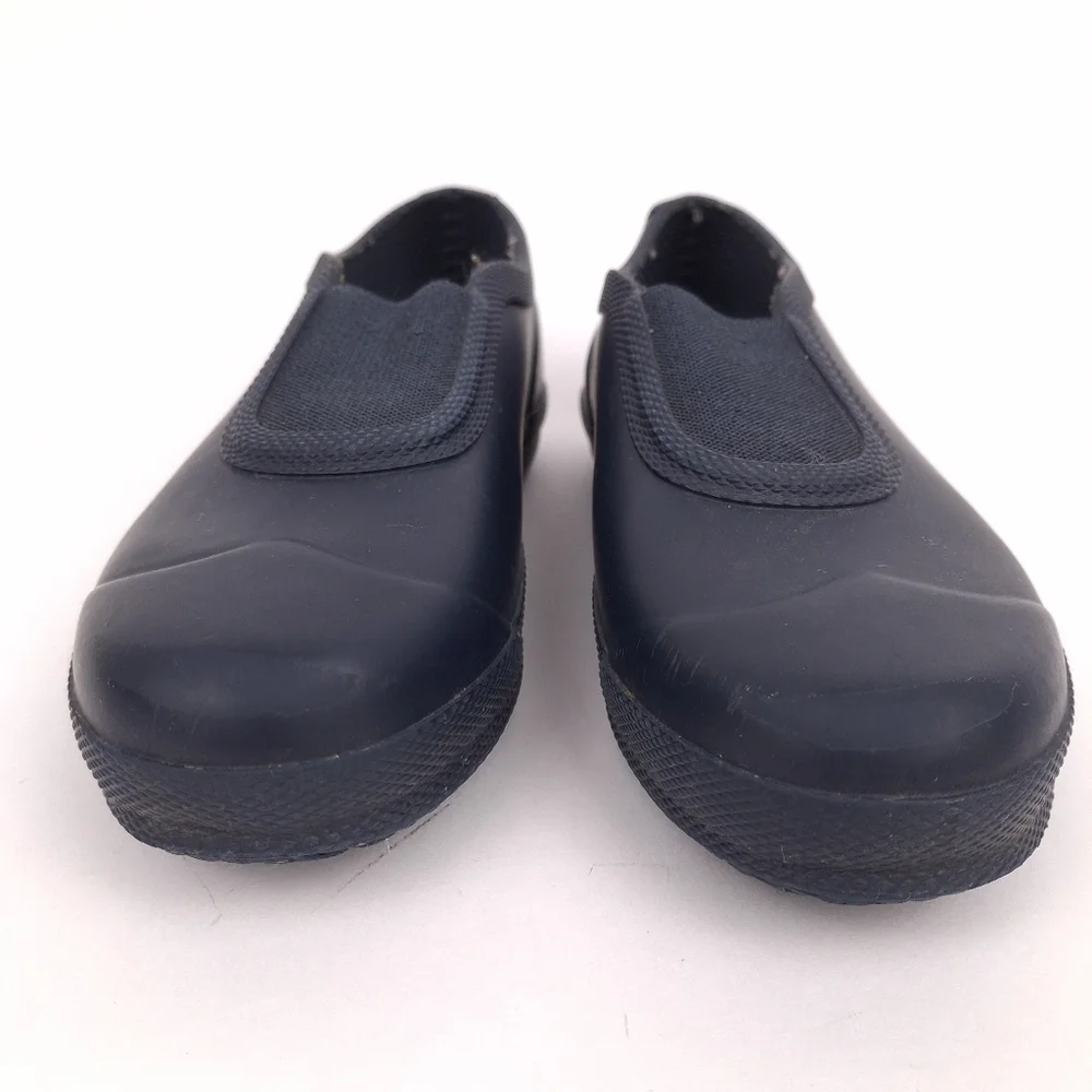 Hunter kids Plimsoll slip on rain shoes waterproof rubber outdoor navy blue